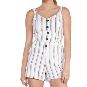 Dex // Stripe Button Romper // Brand new with tags // Size Large